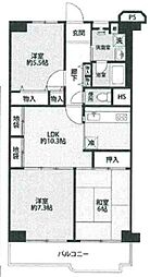 日商岩井野里マンション 3LDKの間取図画像