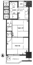 新大阪第2ダイヤモンドマンション 2Kの間取図画像