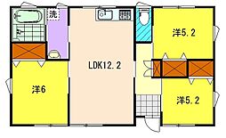 JR吉都線 広原駅 10.7kmの賃貸一戸建て 1階3LDKの間取り