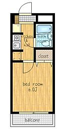 ベルテックアイ 1Kの間取図画像