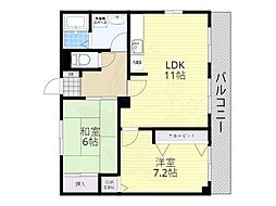 レイティ3 2LDKの間取図画像