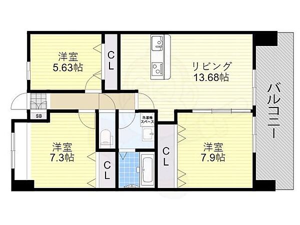 Forest　Cherie 502｜滋賀県草津市野村５丁目(賃貸マンション3LDK・5階・80.09㎡)の写真 その2