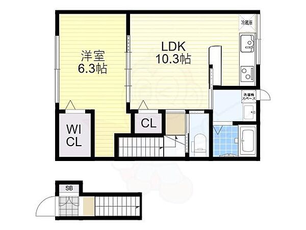 イシベセントラル 202｜滋賀県湖南市石部中央２丁目(賃貸アパート1SLDK・2階・47.54㎡)の写真 その2