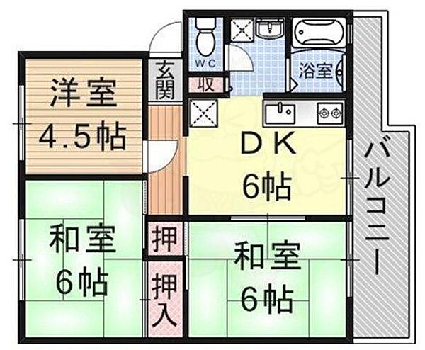 滋賀県栗東市小柿１０丁目(賃貸マンション3DK・1階・51.18㎡)の写真 その2