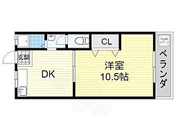 三幸マンション 1DKの間取図画像