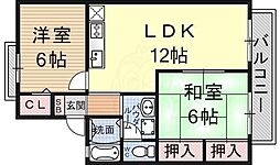 フォレストパークA棟 1階2LDKの間取り