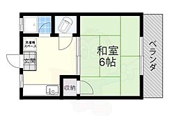 コーポ草津 1DKの間取図画像