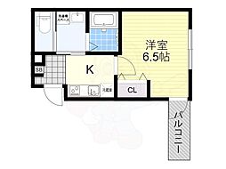 ALEGRIA大津 1階1Kの間取り