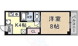 サンダンス 1Kの間取図画像