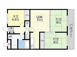 ドミールボア 3LDKの間取図画像