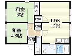 ハイムトミタ 2LDKの間取図画像