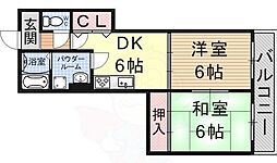ソシオ東亜 2DKの間取図画像