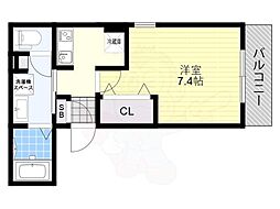 L'Allure御幸町 1Kの間取図画像