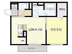 エレガンス ビュー 1LDKの間取図画像