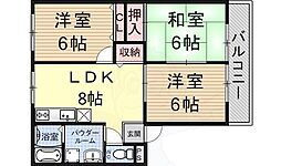コーポ・ウムザ 3LDKの間取図画像