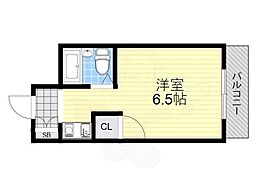 一里山ユーベルハイム ワンルームの間取図画像