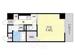 プロニティ・ヒル 1Kの間取図画像