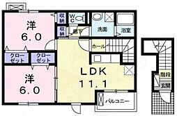 グレイスフルシャンティ 2LDKの間取図画像