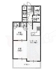 グラン・ドムール膳所 2LDKの間取図画像