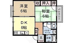 コーポ野路 2DKの間取図画像