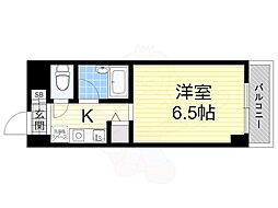萱野ビル 1Kの間取図画像