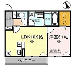 ルミエールMK 1LDKの間取図画像