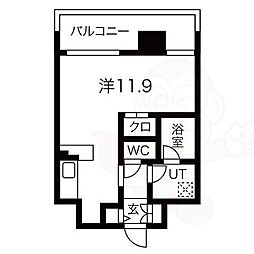 REGALO大津なぎさ公園 ワンルームの間取図画像