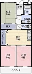 パストラルコート 3DKの間取図画像