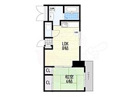 グランディール大津 1LDKの間取図画像