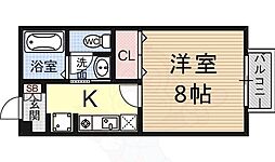エストヴィラージュ1 1Kの間取図画像
