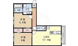 シルトクレーテA 2LDKの間取図画像