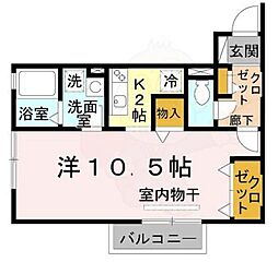 ベルコート木ノ座 ワンルームの間取図画像