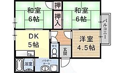 ガーデンシティハイツC 3DKの間取図画像