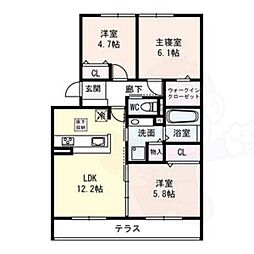 シルトクレーテA 3LDKの間取図画像
