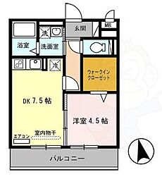 セヴェルセタ4 1DKの間取図画像