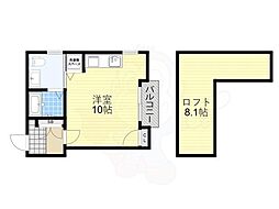 Angelique ワンルームの間取図画像