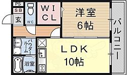 セジュール・コウハナA 1LDKの間取図画像