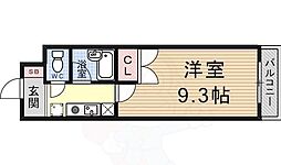 クレール平井 1Kの間取図画像