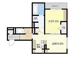 CHAINON 1LDKの間取図画像
