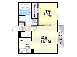 Lumiere du Soir Un 1LDKの間取図画像