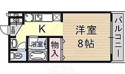 フルーレ伊勢 1Kの間取図画像
