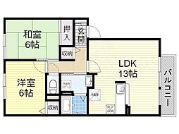 レグルス 2LDKの間取図画像