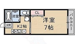 ポエム6 1Kの間取図画像