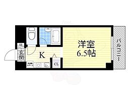 萱野ビル 1Kの間取図画像