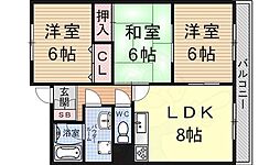 クレール弐番館 3LDKの間取図画像