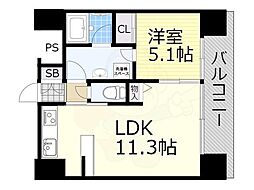REGALO大津なぎさ公園 1LDKの間取図画像