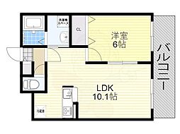 プチ・フルール千 1LDKの間取図画像