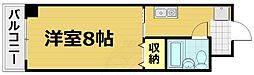 クローバーハイツ2 1Kの間取図画像