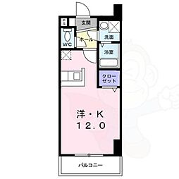 サニーサイドテラスK ワンルームの間取図画像