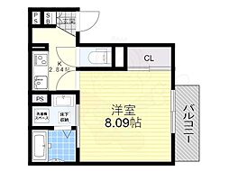 アネックスわたむき 1Kの間取図画像